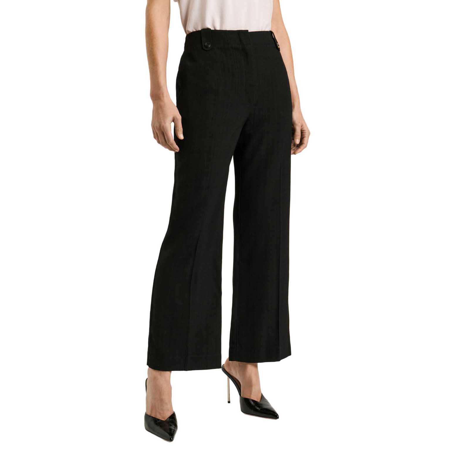 Veronika Maine Lustred Weave Cropped Flared Pant